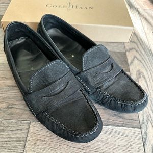 Cole Haan Black Nubuck‎ Leather Air Sadie Driver, driving loafer, size 8